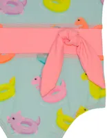 Traje de baño Bolo para niña con moño