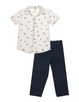 Conjunto pantalón casual Carter's de algodón para niño 2 piezas