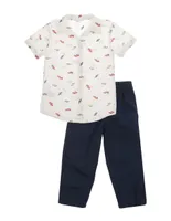 Conjunto pantalón casual Carter's de algodón para niño 2 piezas