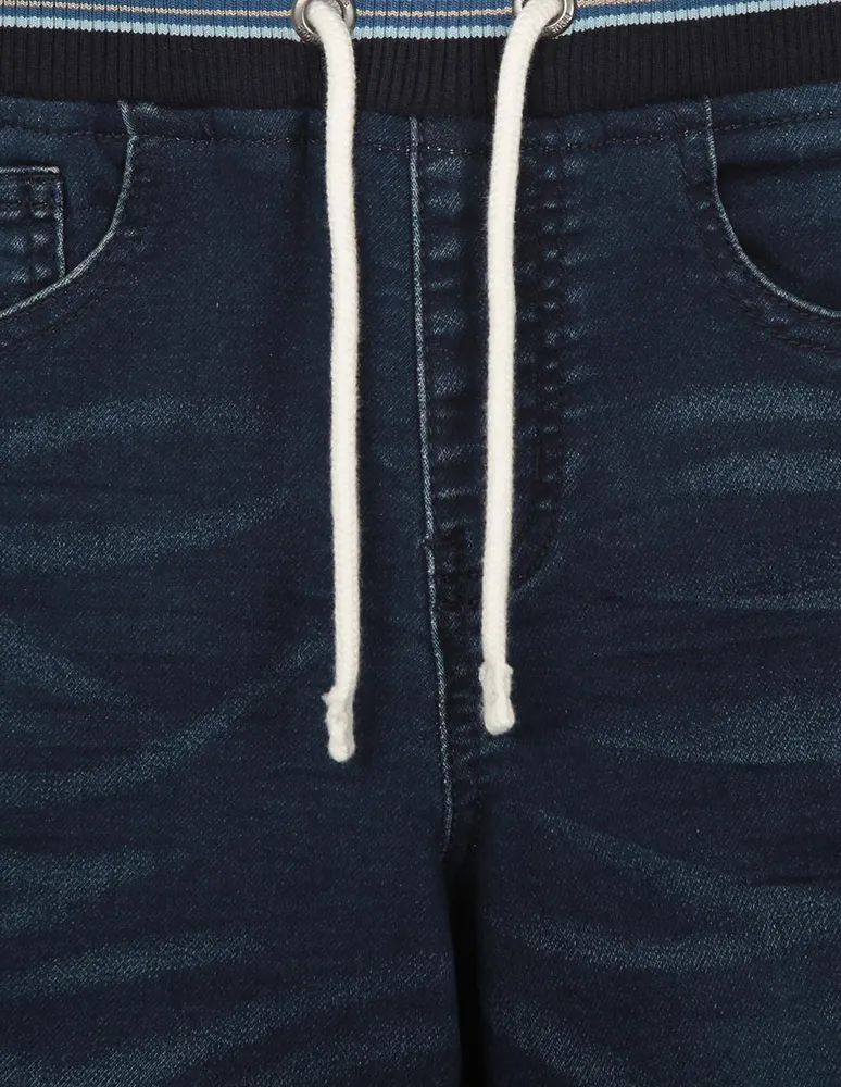 Jeans straight Piquenique lavado obscuro para niño