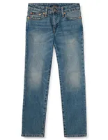 Jeans straight Polo Ralph Lauren stone wash corte regular fit para niño