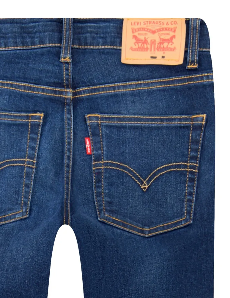 Jeans skinny Levi's 510 lavado rinse corte cintura para niño