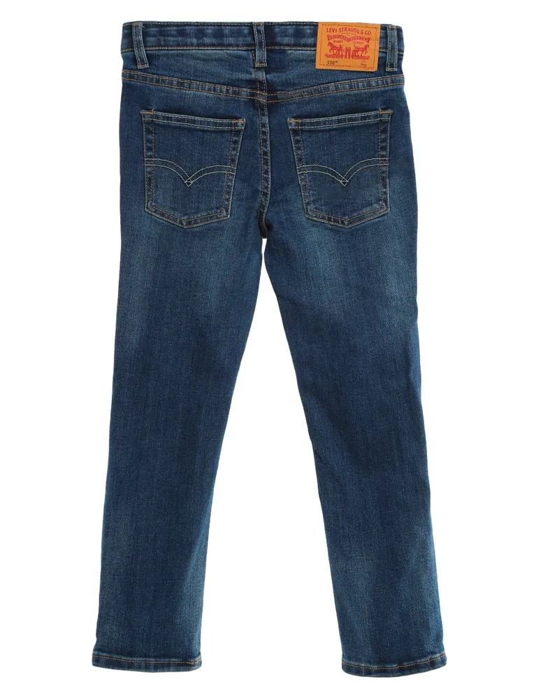 Jeans skinny Levi's 510 lavado stone wash corte ajustado para niño