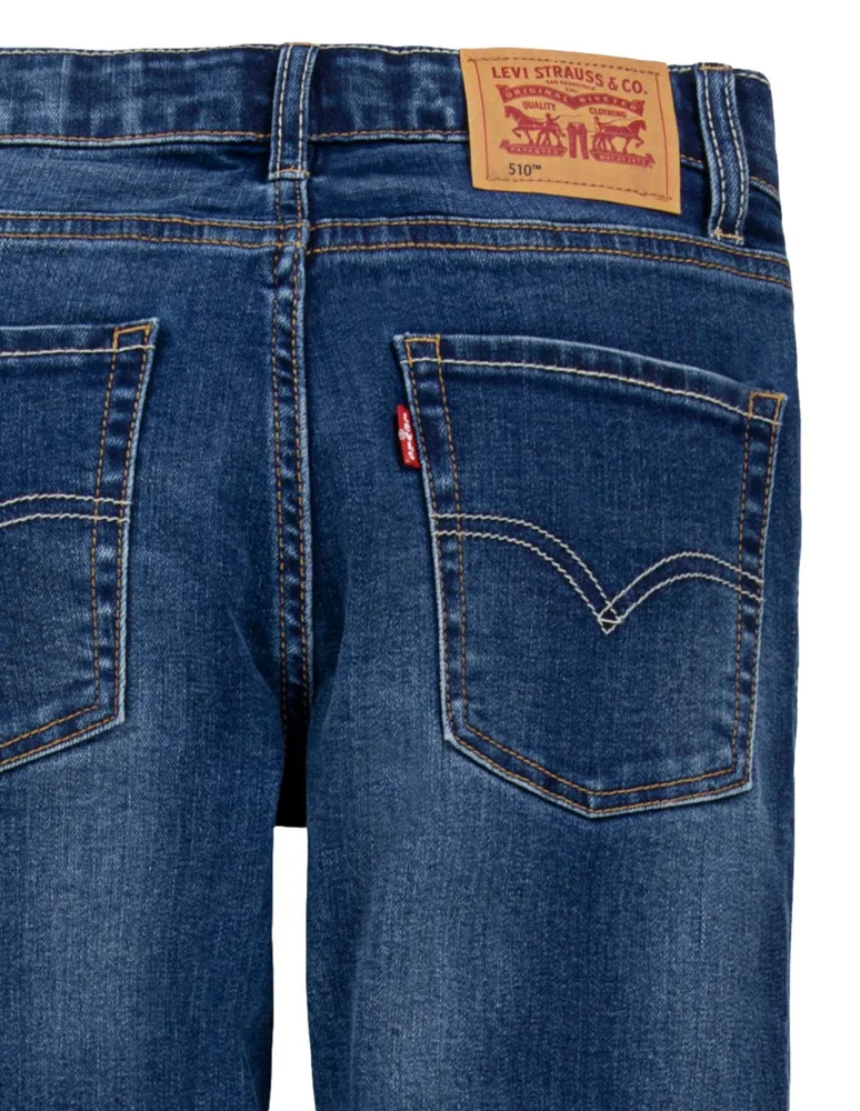 Jeans skinny Levi's lavado sand blast corte cintura para niño