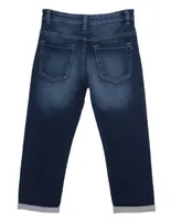 Jeans straight Benetton lavado obscuro para niño