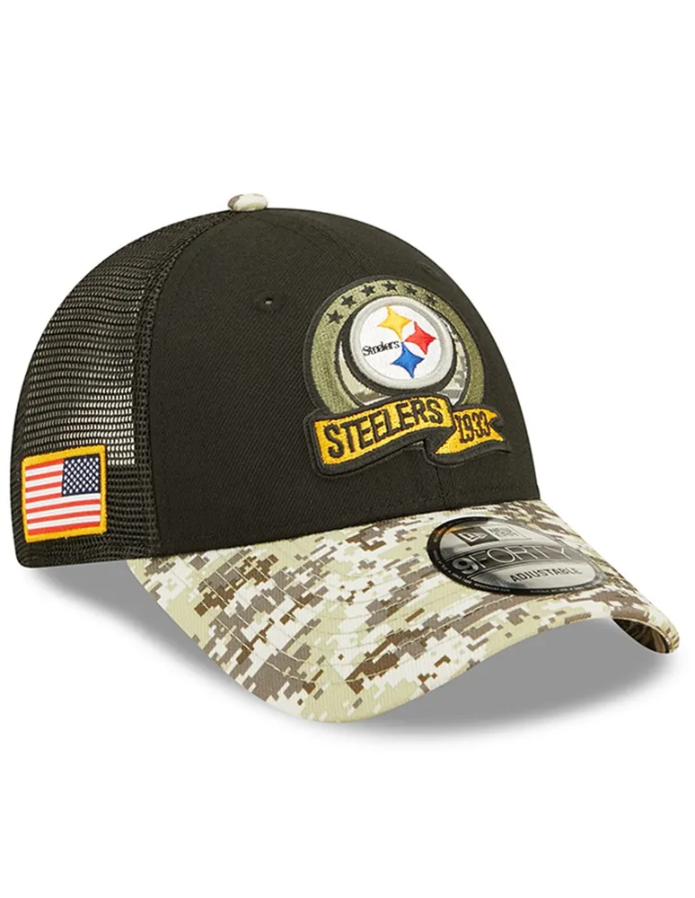 Gorra visera curva snapback New Era Salute To Service 2022 NFL Pittsburgh Steelers unisex infantil