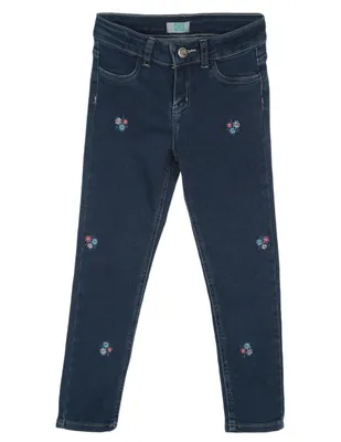 Jeans skinny Piquenique lavado obscuro para niña