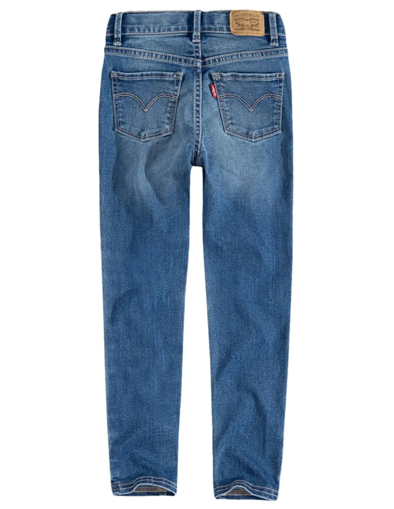 Jeans skinny Levi's lavado deslavado corte cintura para niña