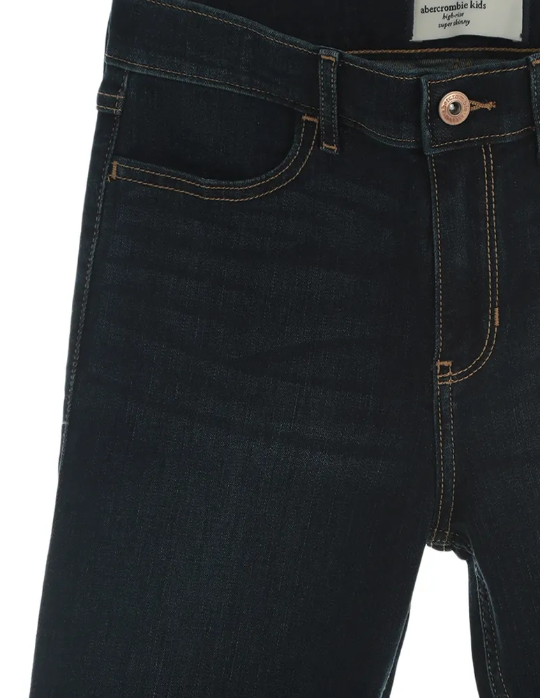 Jeans skinny Abercrombie lavado obscuro para niña