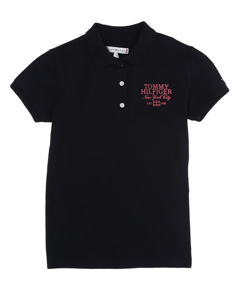 Playera tipo polo Tommy Hilfiger de algodón para niña