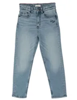 Jeans straight Tommy Hilfiger lavado claro para niña