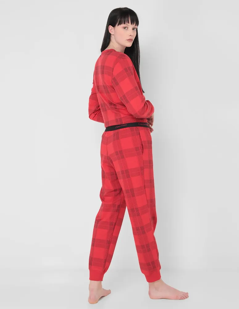 Pantalón pijama Calvin Klein estampado a cuadros para mujer