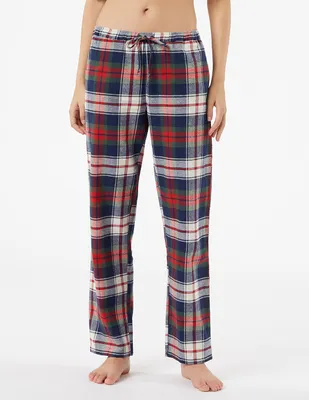 Pantalón pijama ETAM estampado a cuadros de algodón para mujer