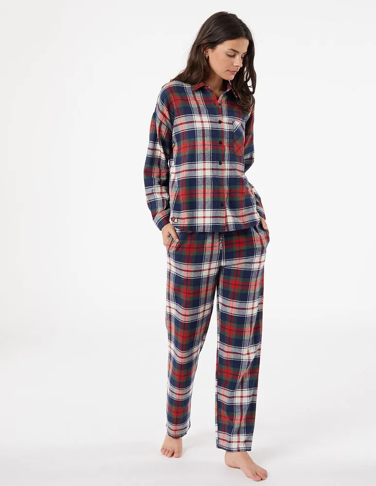 Pantalón pijama ETAM estampado a cuadros de algodón para mujer
