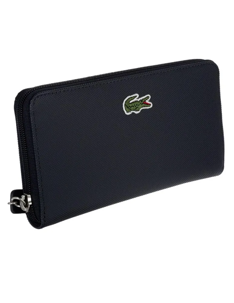 Cartera Lacoste saffiano con logotipo