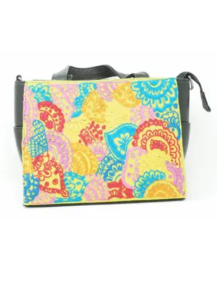 Bolsa crossbody Ansoal piel bordada Artesanal