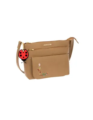 Bolsa crossbody Jennyfer 8882 con detalle floral bordado