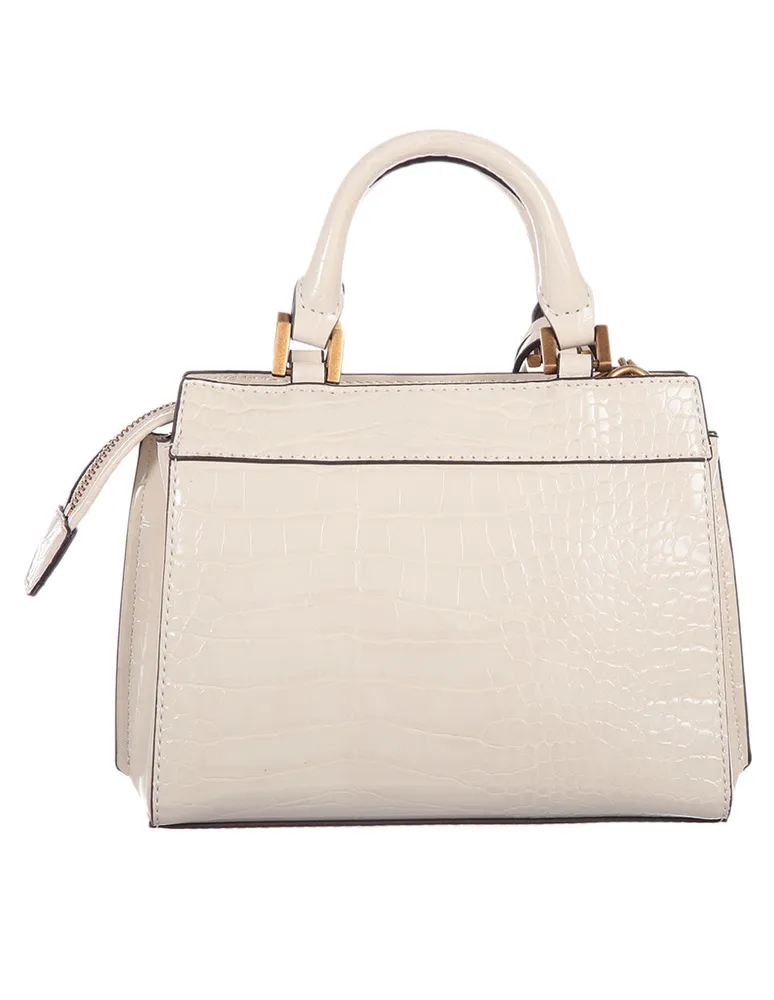 Guess: Bolso Satchel mini blanco Katey Mujer