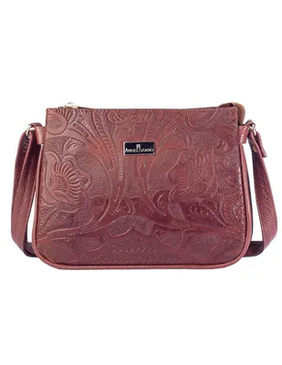 Bolsa crossbody Angelozano Jaqueline Grabada de piel para mujer