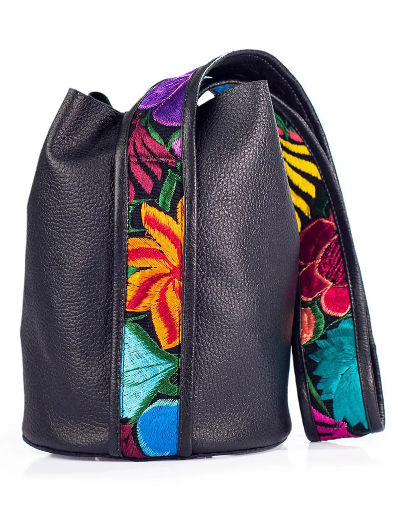 Bolsa tote Angelozano Dolores Telar Flores de piel para mujer