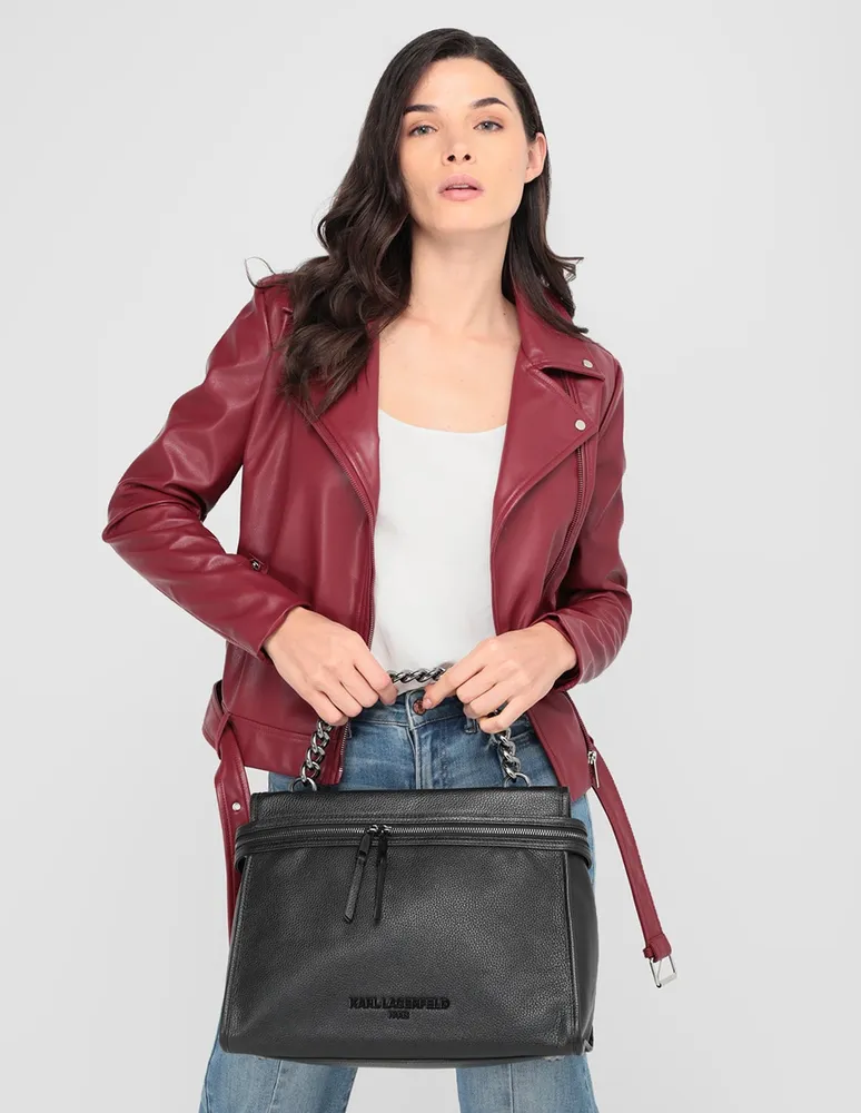 Bolsa satchel Karl Lagerfeld Paris de piel para mujer