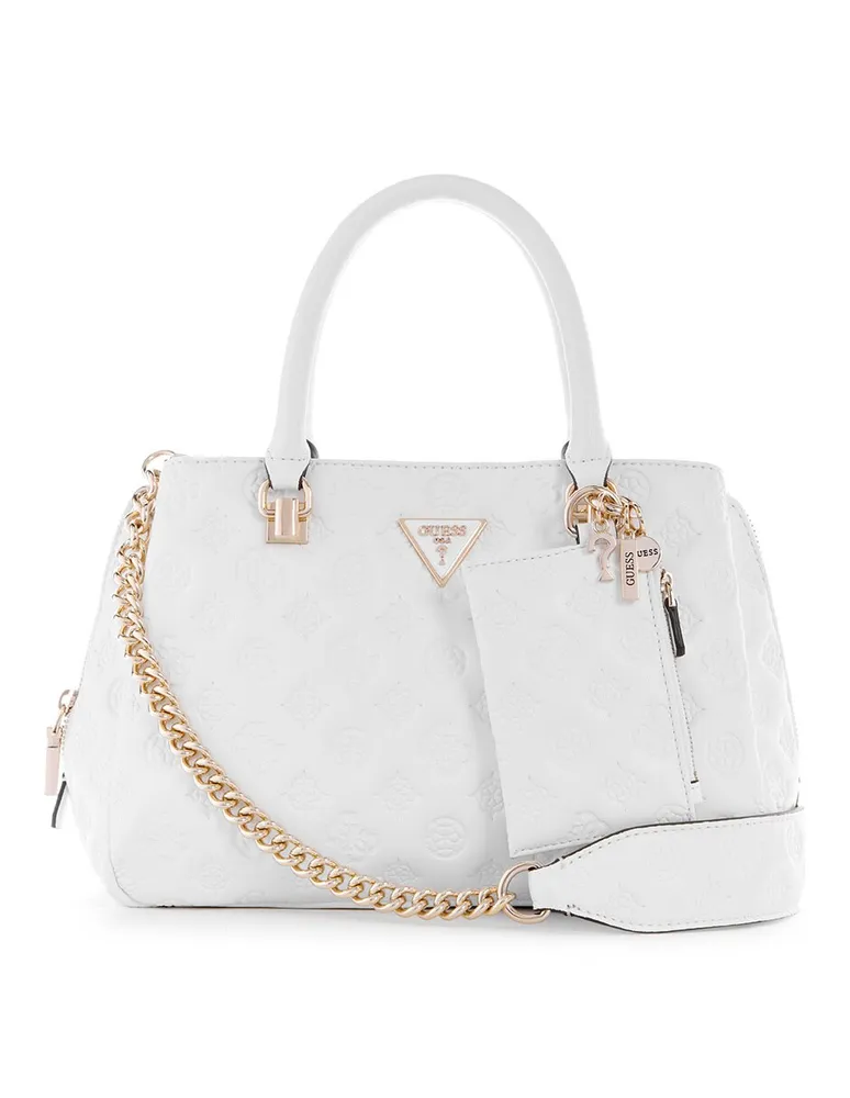 Guess: Bolso Satchel blanco Enisa Mujer | El Palacio de Hierro