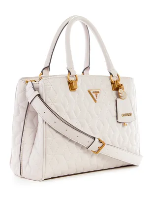 Guess: Bolso Satchel blanco Enisa Mujer | El Palacio de Hierro