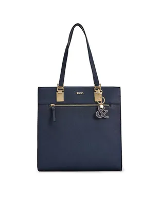 Bolsa H&co Tote Negra Con Croosbody Y Cosmetiquera