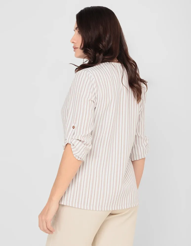 Blusa casual Frappe manga larga para mujer