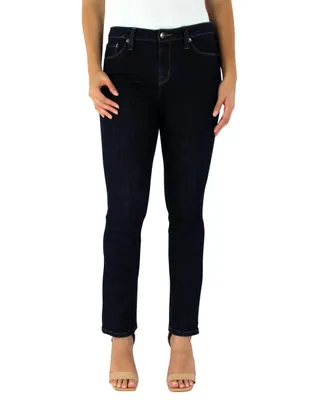 Jeans straight Innermotion para mujer lavado obscuro corte cintura