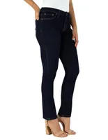 Jeans straight Innermotion para mujer lavado obscuro corte cintura