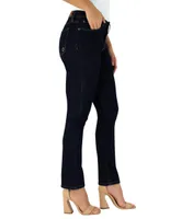 Jeans straight Innermotion para mujer lavado obscuro corte cintura