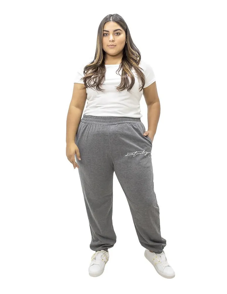 Pants straight Locura con elástico para mujer