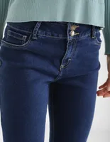 Jeans slim Frappe corte cintura para mujer