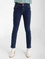 Jeans slim Frappe corte cintura para mujer