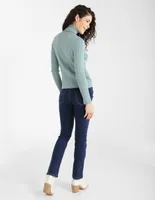 Jeans slim Frappe corte cintura para mujer