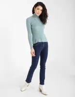 Jeans slim Frappe corte cintura para mujer