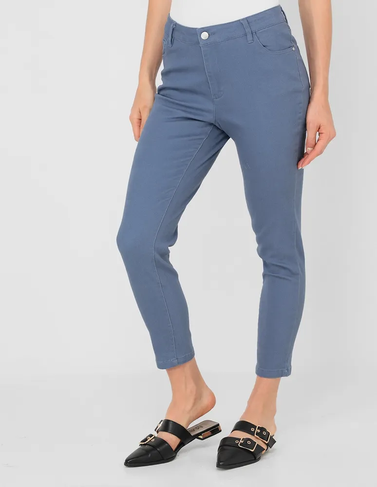 Jeans skinny Petite Studio lavado claro corte cintura para mujer