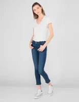 Jeans skinny 365 Essential lavado obscuro corte cintura para mujer