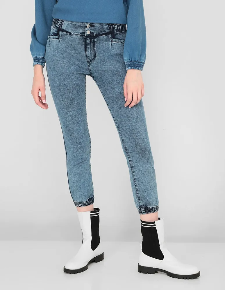 Jeans bota American Eagle lavado medio corte cintura para mujer