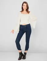 Jeans skinny Frappe lavado obscuro corte cintura para mujer