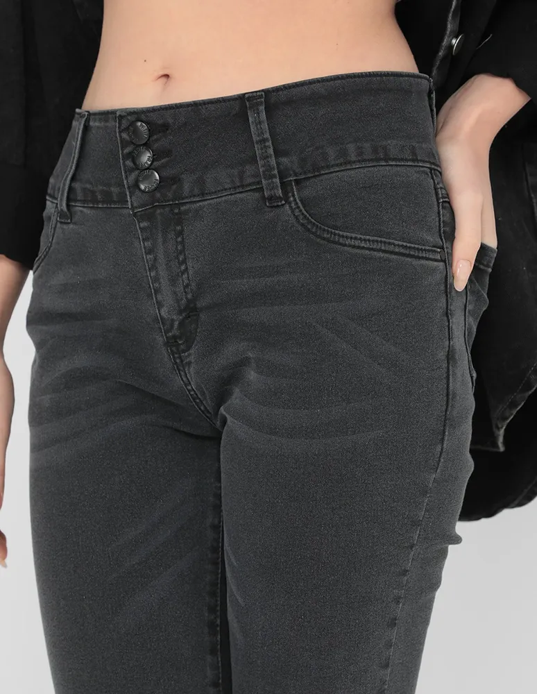 Jeans capri slim Frappe P149 corte cintura para mujer