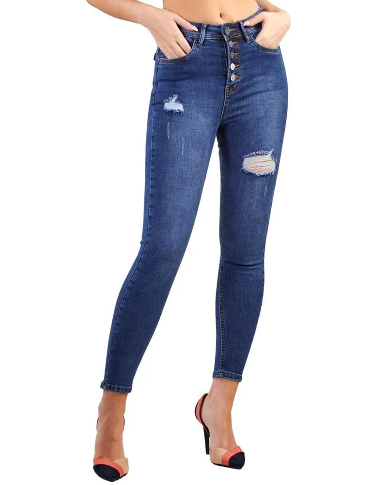 Jegging slim NYD lavado medio corte cintura para mujer