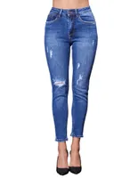 Jeans skinny NYD lavado degradado corte cintura para mujer