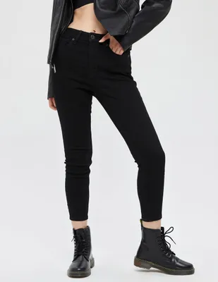 Jeans skinny obscuro corte cintura alta para mujer