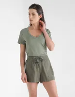 Playera cuello V para mujer