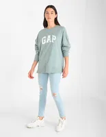 Jeans skinny GAP desgastado corte cintura alta para mujer