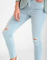 Jeans skinny GAP desgastado corte cintura alta para mujer