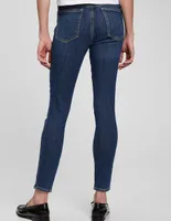 Jeans skinny GAP lavado obscuro corte cintura alta para mujer