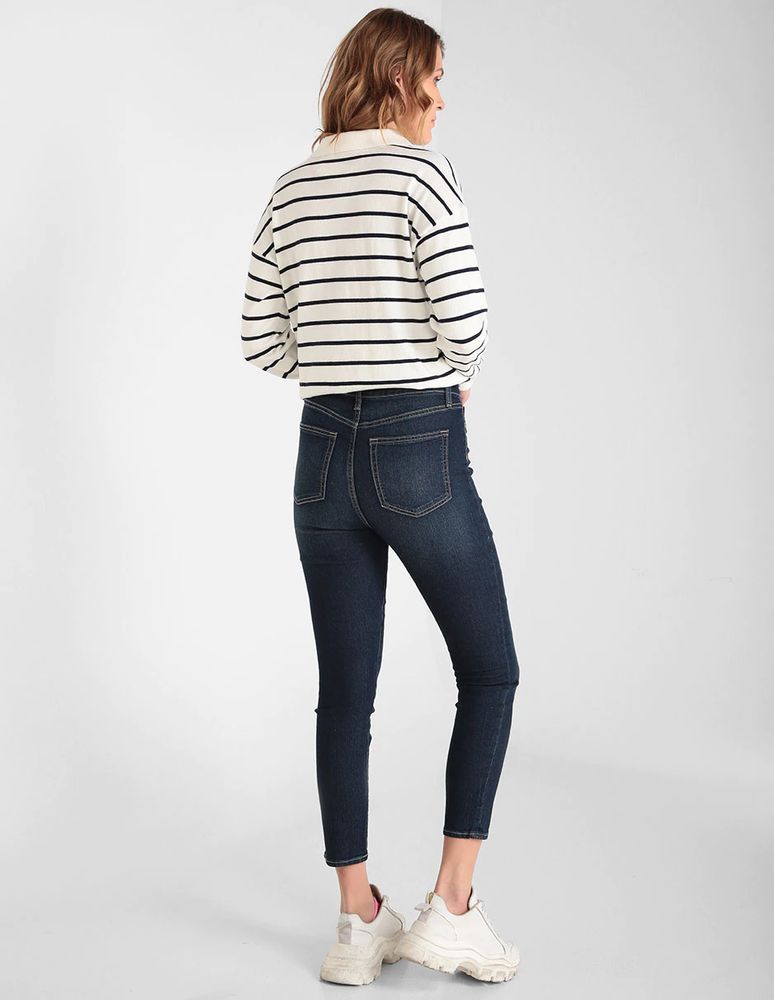 Jeans skinny GAP lavado obscuro corte cintura alta para mujer